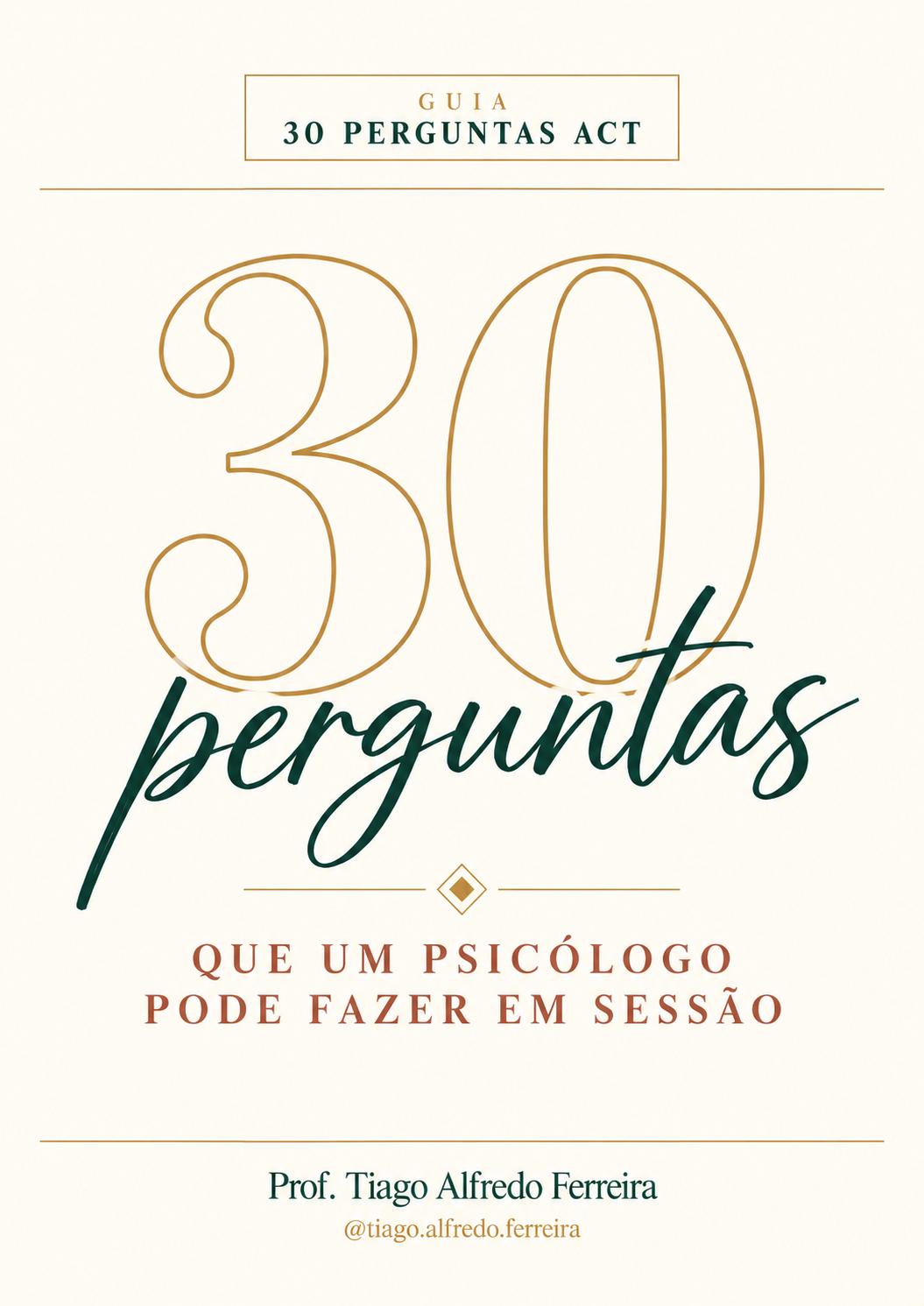 Capa do Guia 30 Perguntas ACT: que um psicólogo pode fazer em sessão